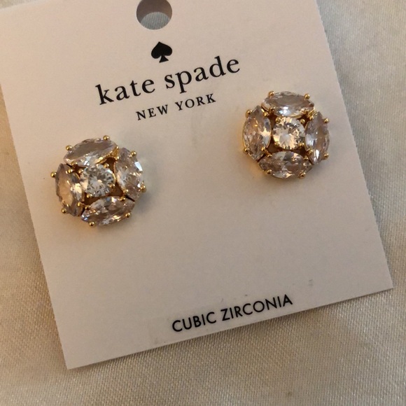 Kate Spade Flying Colors Marquise & Round Clear CZ Cluster Stud Earrings NWT - Picture 6 of 12